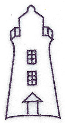 Embroidery Design: Lighthouse outline large <br> 1.92w X 3.92h