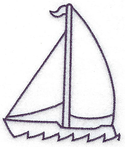Embroidery Design: Sailboat outline large<br> 3.17w X 3.74h