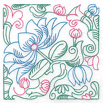 Embroidery Design: Tropical Flower A large<br> 4.96w X 4.97h | Embroidery Legacy Embroidery Design: Tropical Flower A large<br> 4.96w X 4.97h