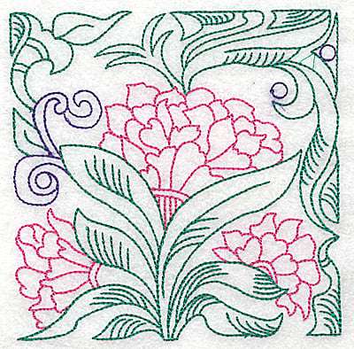 Embroidery Design: Tropical Flower G large<br> 4.94w X 4.98h