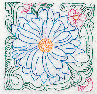 Embroidery Design: Tropical Flower J large<br> 4.98w X 4.96h | Embroidery Legacy Embroidery Design: Tropical Flower J large<br> 4.98w X 4.96h