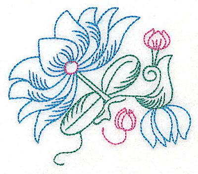 Embroidery Design: Tropical Flower A<br> 3.56w X 3.10h | Embroidery Legacy Embroidery Design: Tropical Flower A<br> 3.56w X 3.10h