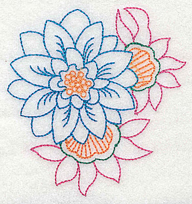 Embroidery Design: Tropical Flower B<br> 3.51w X 3.69h | Embroidery Legacy Embroidery Design: Tropical Flower B<br> 3.51w X 3.69h