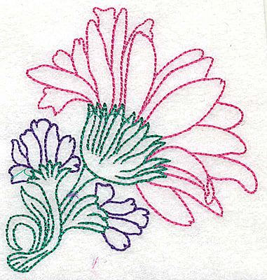 Embroidery Design: Tropical Flower E<br> 3.60w X 3.83h | Embroidery Legacy Embroidery Design: Tropical Flower E<br> 3.60w X 3.83h