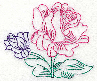 Embroidery Design: Tropical Flower F<br> 3.75w X 3.13h | Embroidery Legacy Embroidery Design: Tropical Flower F<br> 3.75w X 3.13h
