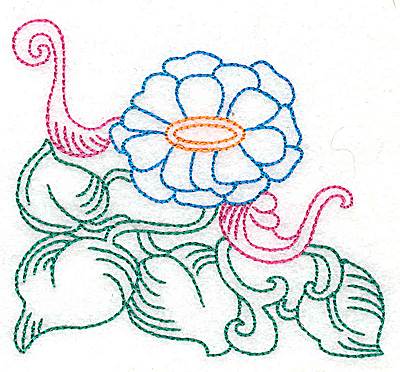 Embroidery Design: Tropical Flower H<br> 3.81w X 3.47h | Embroidery Legacy Embroidery Design: Tropical Flower H<br> 3.81w X 3.47h