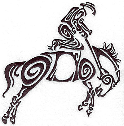 Embroidery Design: Rodeo horse and rider 1 large<br> 6.77w X 7.04h