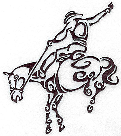 Embroidery Design: Rodeo horse and rider 4 large<br> 6.04w X 7.01h