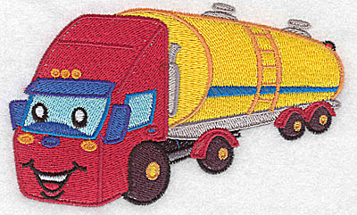 Embroidery Design: Fuel truck large<br> 4.98w X 3.03h
