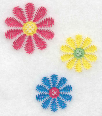 Embroidery Design: Floral trio small<br> 2.56w X 3.00h