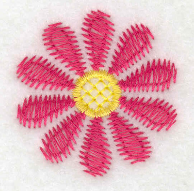 Embroidery Design: Pink flower<br> 1.50w X 1.56h