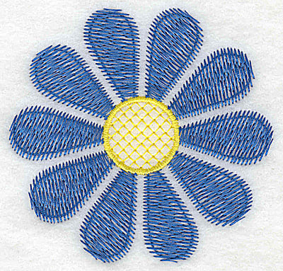 Embroidery Design: Blue flower large<br> 3.41w X 3.52h