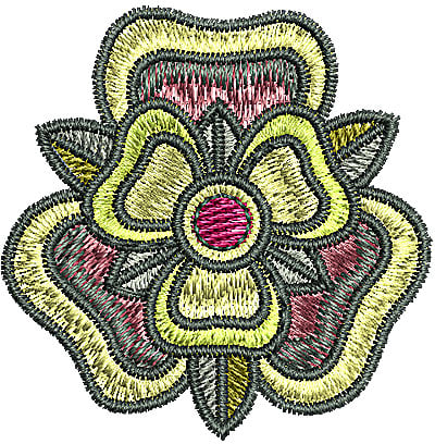 Embroidery Design: Tudor flower design 6<br> 1.69w X 1.70h
