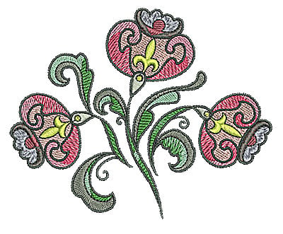 Embroidery Design: Tudor flower design 7<br> 4.96w X 3.98h