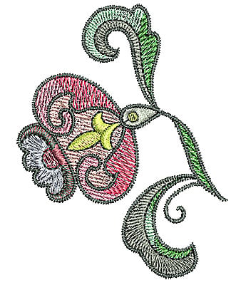Embroidery Design: Tudor flower design 9<br> 2.32w X 3.03h