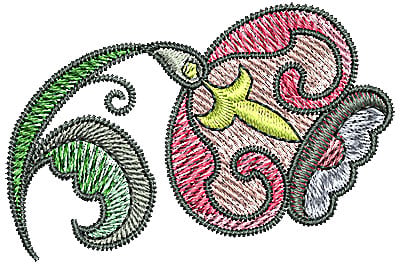 Embroidery Design: Tudor flower design 10<br> 2.35w X 1.56h
