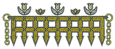 Embroidery Design: Tudor fence design<br> 4.83w X 1.91h