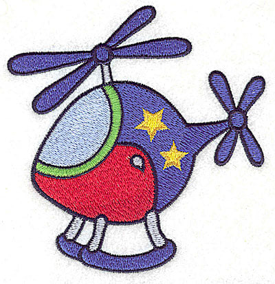 Embroidery Design: Helicopter with stars large<br> 4.30w X 4.52h