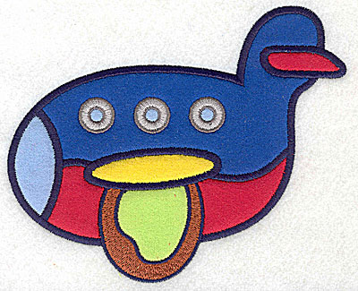 Embroidery Design: Plane with five appliques<br> 6.12w X 4.97h