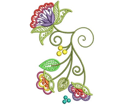 Embroidery Design: Fashionable Flower 2<br> 3.72w X 6.00h | Embroidery Legacy Embroidery Design: Fashionable Flower 2<br> 3.72w X 6.00h