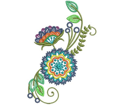 Embroidery Design: Fashionable Flower 10<br> 4.02w X 6.01h | Embroidery Legacy Embroidery Design: Fashionable Flower 10<br> 4.02w X 6.01h