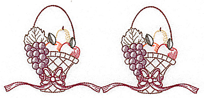 Embroidery Design: Double basket design<br> 6.90w X 3.10h