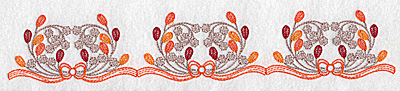 Embroidery Design: Leaf and berry border<br> 10.35w X 1.83h