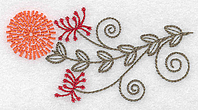 Embroidery Design: Single wildflower design<br> 3.44w X 1.76h