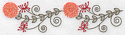 Embroidery Design: Double wildflower design<br> 6.90w X 1.76h
