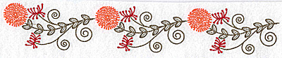 Embroidery Design: Wildflower border<br> 10.36w X 1.76h