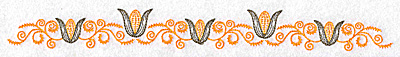 Embroidery Design: Corn and swirl border<br> 10.41w X 1.07h