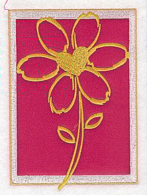 Embroidery Design: Valentine daisy applique large<br> 3.49w X 4.98h