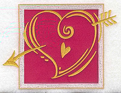Embroidery Design: Valentine heart and arrow applique large<br> 4.96w X 3.72h