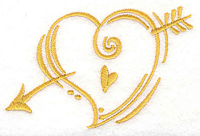 Embroidery Design: Heart with arrow<br> 3.81w X 2.31h | Embroidery Legacy Embroidery Design: Heart with arrow<br> 3.81w X 2.31h