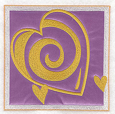 Embroidery Design: Valentine heart trio applique large<br> 4.93w X 4.93h