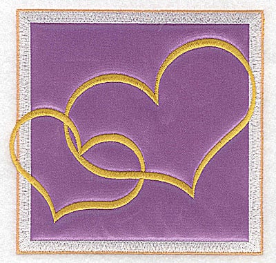 Embroidery Design: Valentine applique two hearts large<br> 4.96w X 4.81h