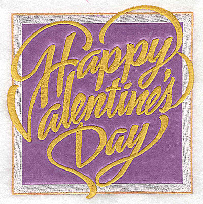 Embroidery Design: Valentine applique Happy Valentine's Day large<br> 4.84w X 4.96h