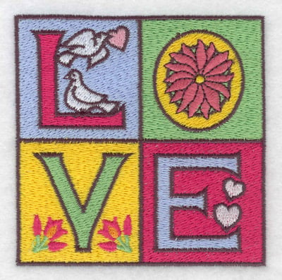 Embroidery Design: LOVE<br> 3.45w X 3.45h