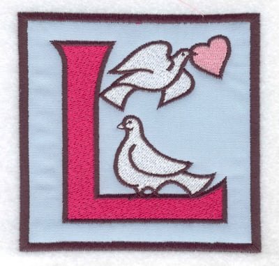 Embroidery Design: L applique<br> 3.88w X 3.88h