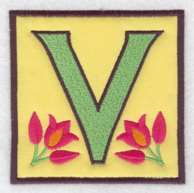 Embroidery Design: V applique<br> 3.88w X 3.88h