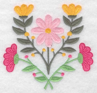Embroidery Design: Flowers<br> 3.67w X 3.56h