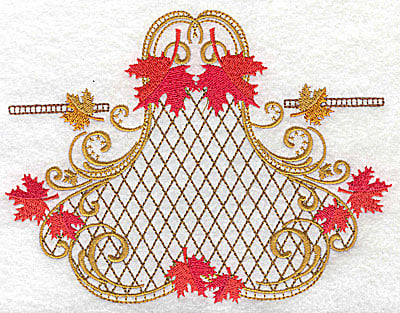 Embroidery Design: Victorian fall leaf design 1<br> 6.47w X 4.90h