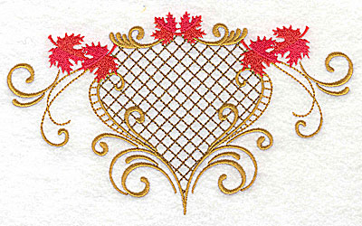 Embroidery Design: Victorian fall leaf design 2<br> 6.96w X 4.06h