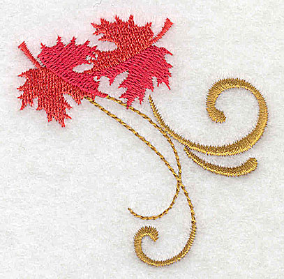 Embroidery Design: Victorian fall leaf design 4<br> 2.60w X 2.64h