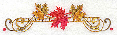 Embroidery Design: Victorian fall leaf design 5<br> 4.93w X 1.33h
