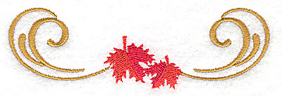 Embroidery Design: Victorian fall leaf design 7<br> 4.58w X 1.45h