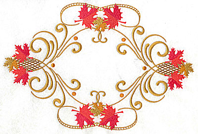 Embroidery Design: Victorian fall leaf design 11<br> 10.09w X 6.76h
