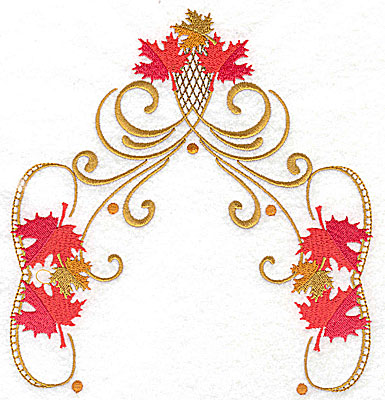 Embroidery Design: Victorian fall leaf design 12<br> 6.76w X 7.21h