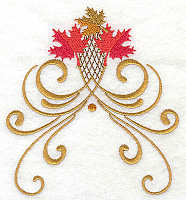 Embroidery Design: Victorian fall leaf design 13<br> 4.50w X 4.93h