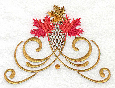 Embroidery Design: Victorian fall leaf design 14<br> 4.50w X 3.36h